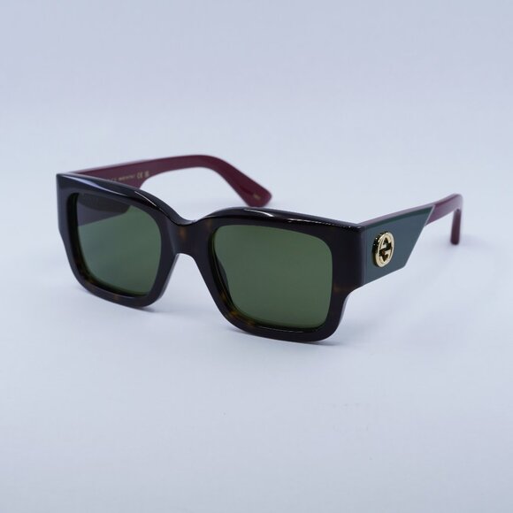 🕶️ New Gucci GG1663S 002 Sunglasses - Havana/Red Frame, Green Lenses - Picture 1 of 10